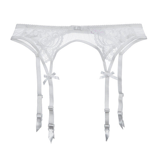 Sexy Mesh Lace Embroidered Non-Slip Back-Button Womens Garter Belt