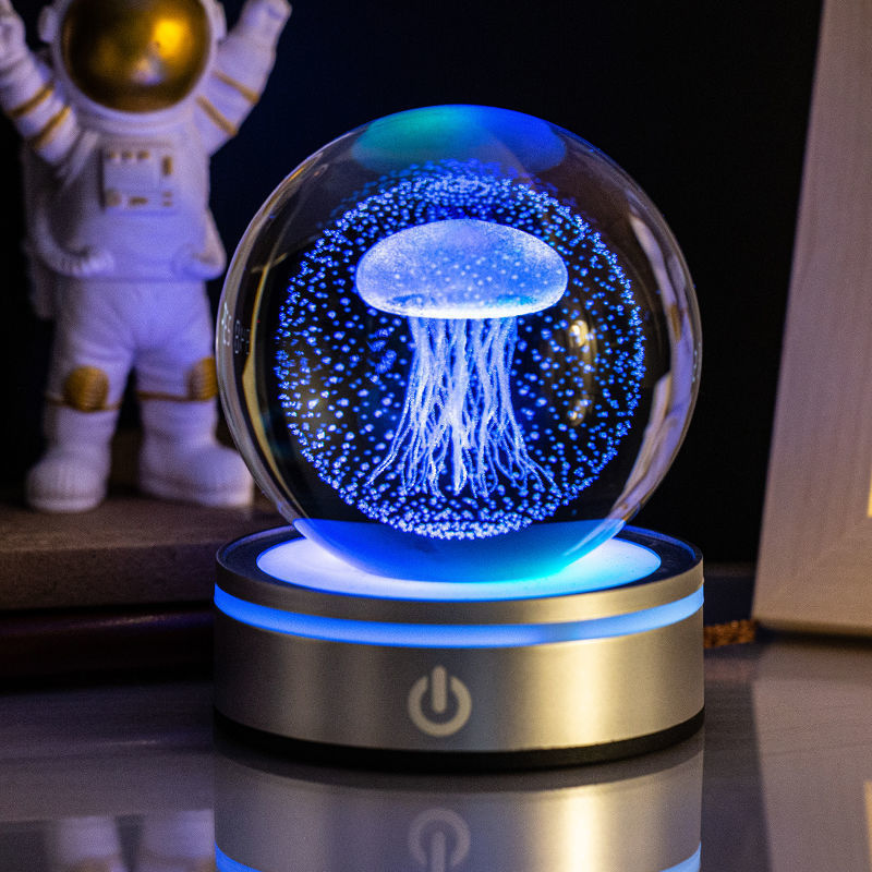 3D Luminous Crystal Ball Night Lamp