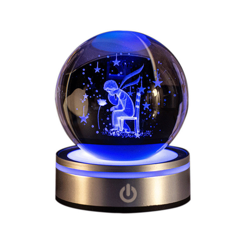 3D Luminous Crystal Ball Night Lamp