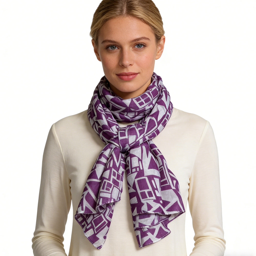 2pcs Purple Boho Square Scarf,Head Scarf,For Women Men