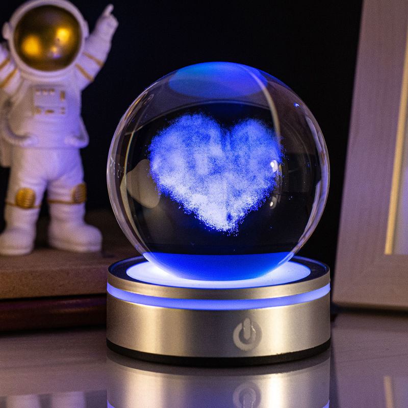 3D Luminous Crystal Ball Night Lamp