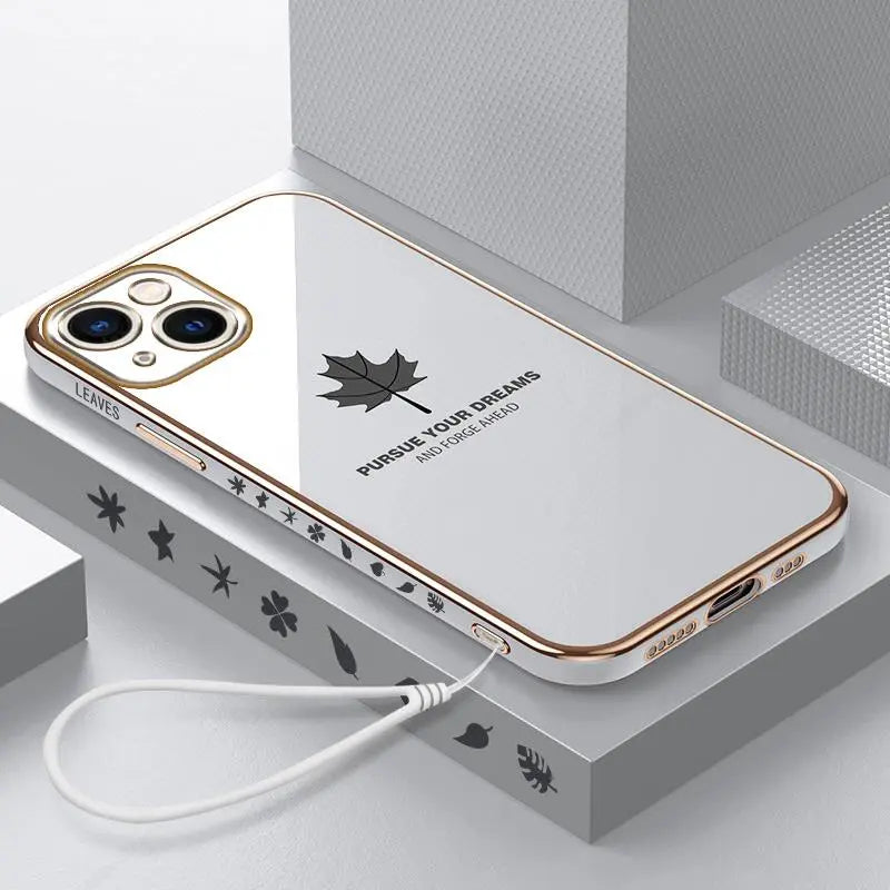 iPhone 14 Anacotte Maple leaves Plating iPhone case