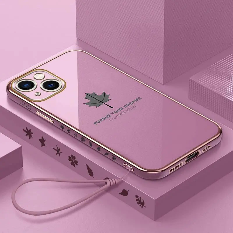 iPhone 14 Anacotte Maple leaves Plating iPhone case