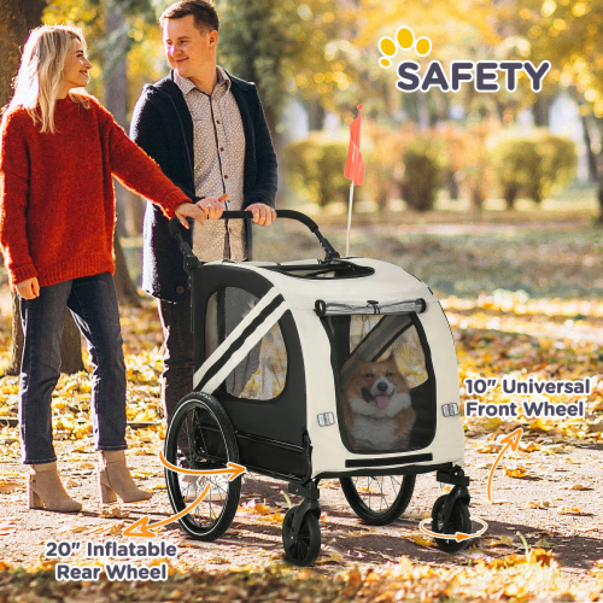 2-in-1 Pet Bike Trailer For Small Dogs