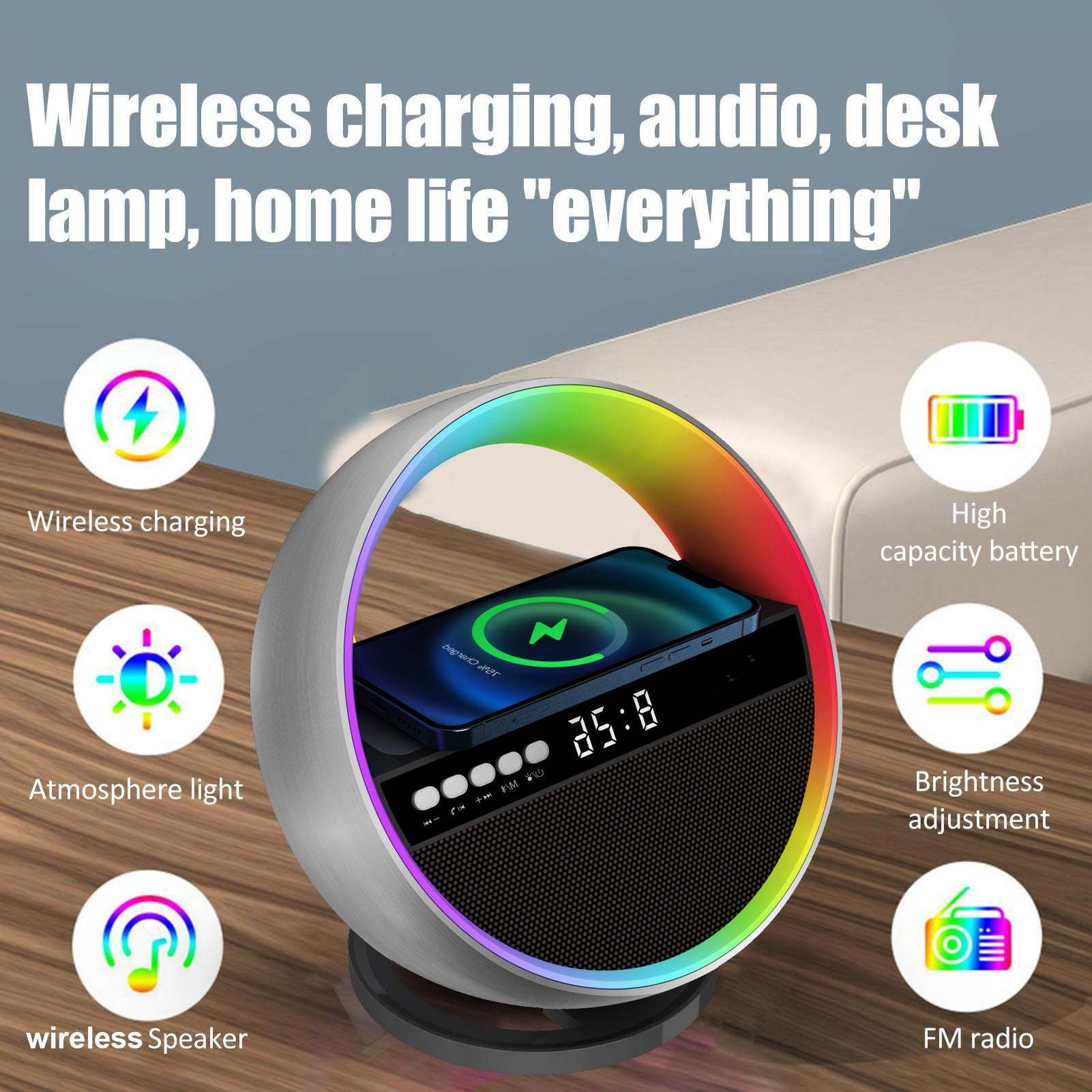 New Multifunction RGB Night Light Wireless Charger