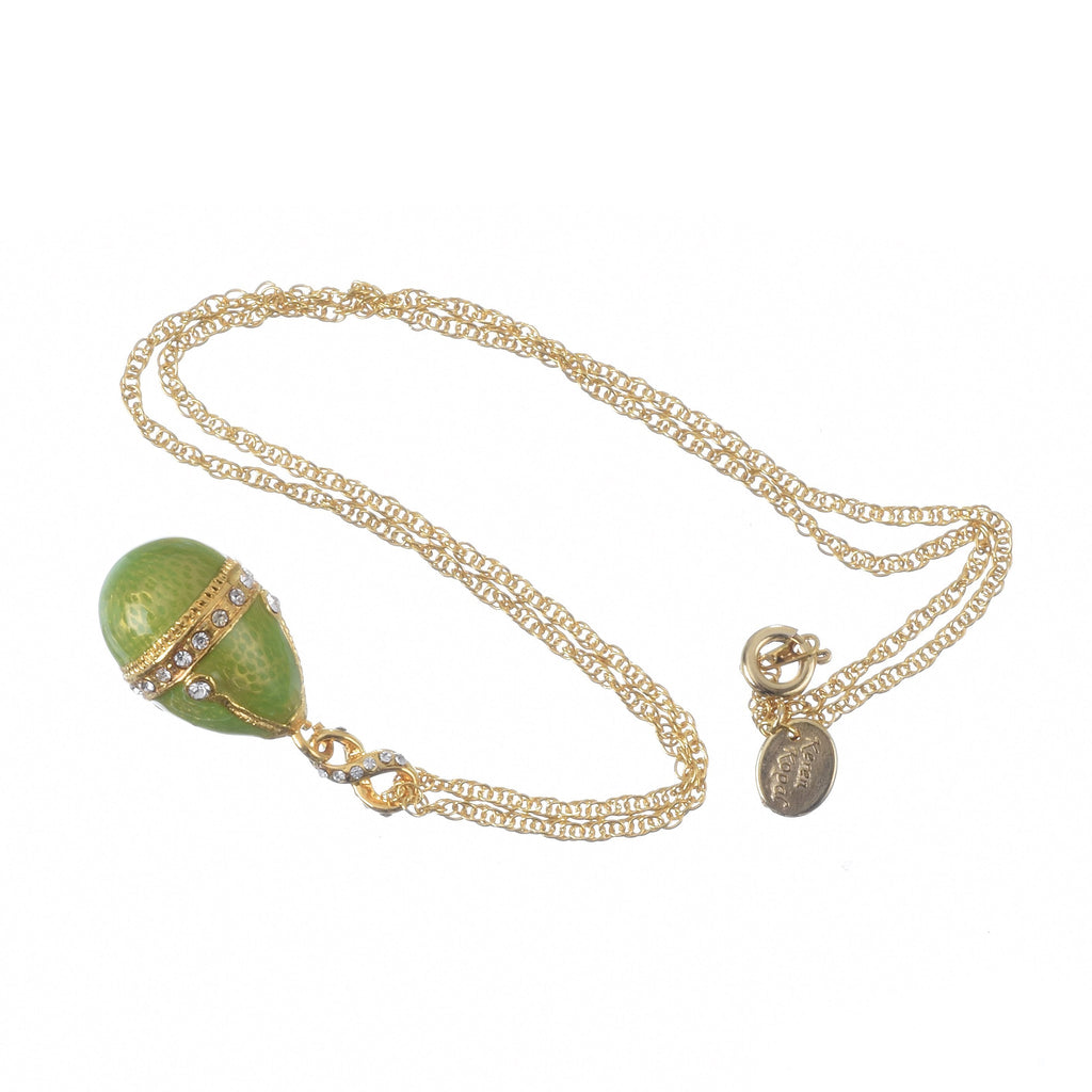 Gold & Green Egg Pendant Gold Necklace