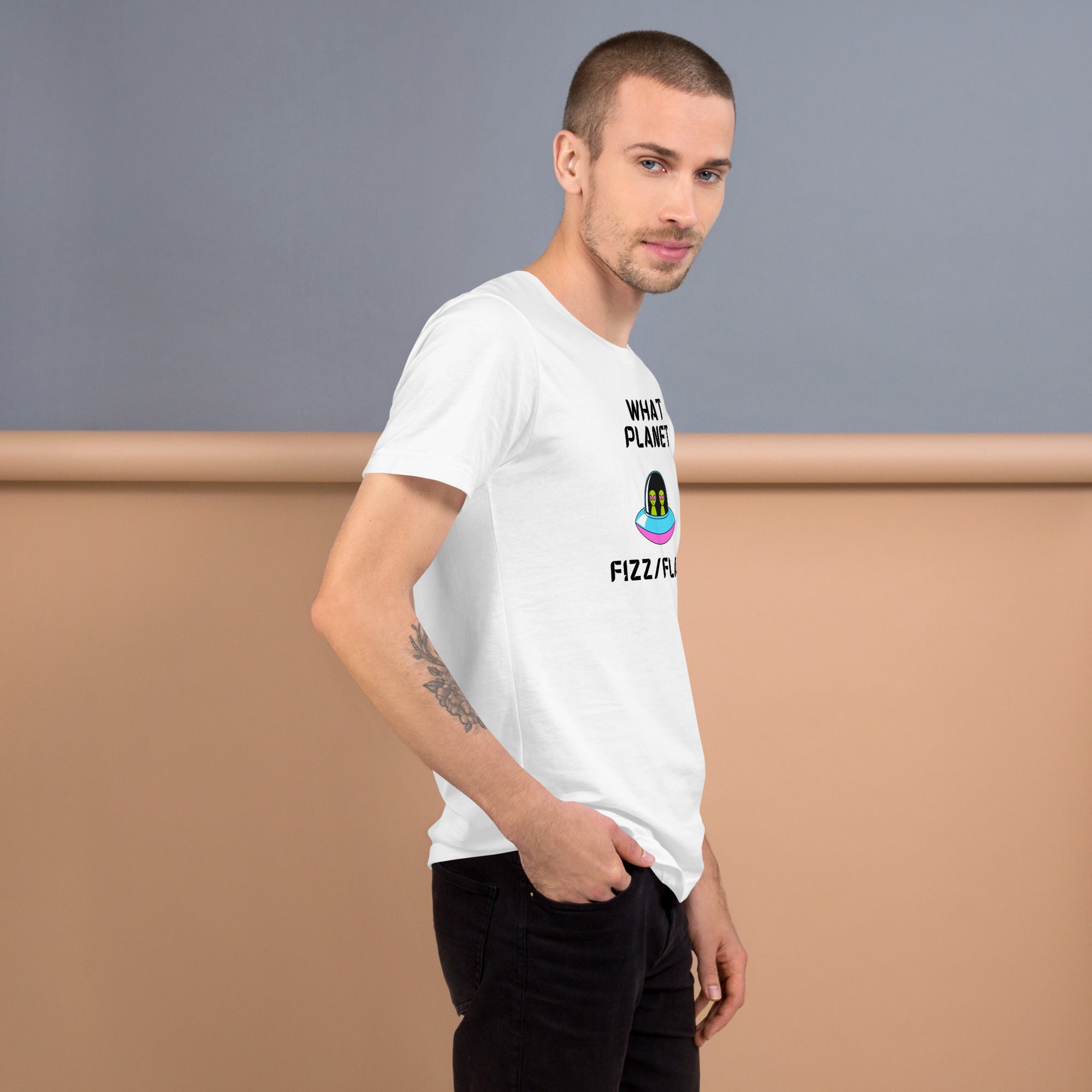 Unisex T shirt featuring a playful design for casual wear, crafted from soft cotton for comfort and style.